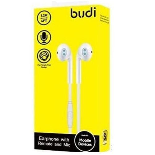Budi EP011W Wired Earphones – High Clarity Sound With Built-In Mic And Remote