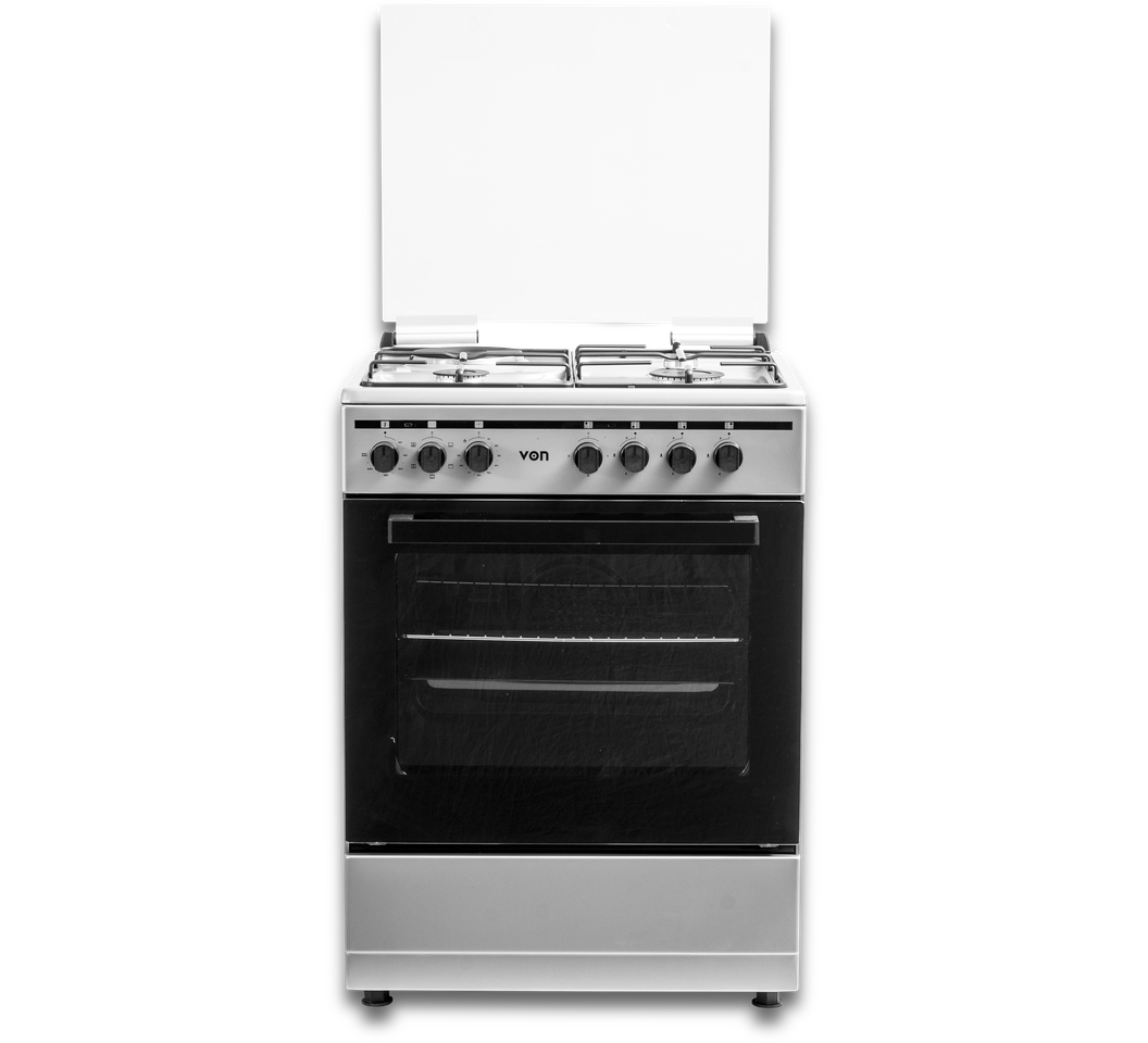 VON 60x55 VCF653151FSY Freestanding Cooker – 3 Gas + 1 Electric Burners