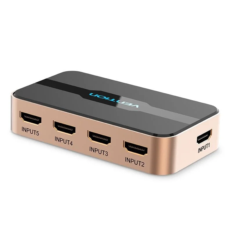 Vention ACDG0 HDMI Switcher 5 In 1 Out (Gold color)