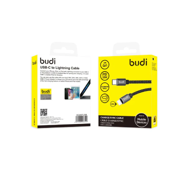Budi DC206TL30B C- IP 3m Lightning Cable