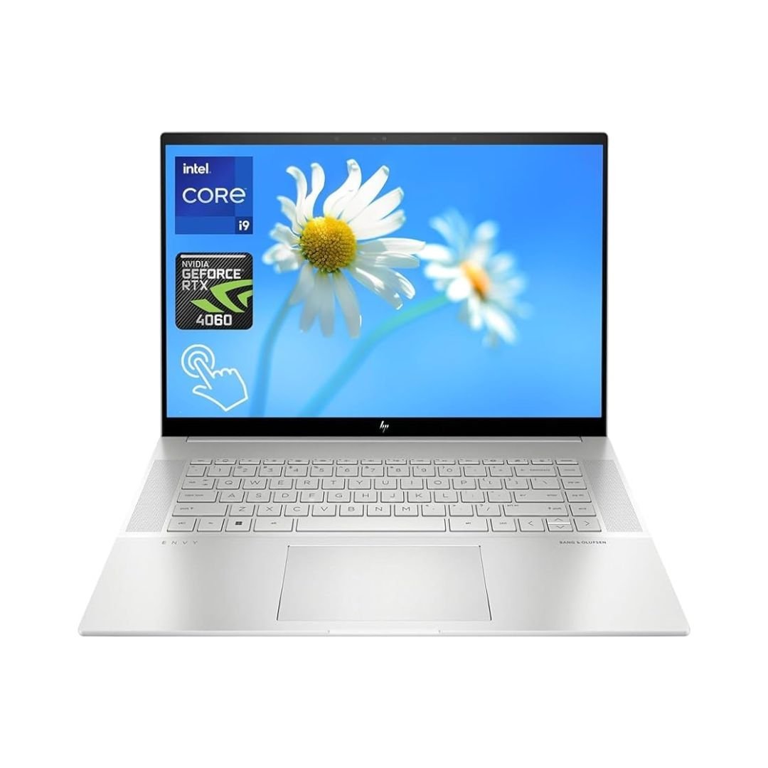 HP ENVY 16-h1023dx Multi-Touch Laptop 13th Gen Intel Core i9-13900H 16" 16GB DDR5-5200 RAM 1TB PCIe Gen4 NVMe M.2 SSD 8GB GDDR6 Dedicated NVIDIA GeForce RTX 4060 Laptop GPU 5MP IR Webcam Dual Mics Audio by Bang & Olufsen Quad Speakers Windows 11 Home